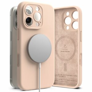 MASKA ZA IPHONE 16 PRO MAX RINGKE SILICONE MAGNETIC MAGSAFE PINK SAND