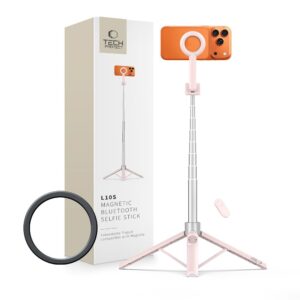 TECH-PROTECT L10S MAGSAFE BLUETOOTH SELFIE STICK TRIPOD PINK/GREY