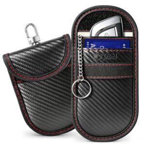 TECH-PROTECT KLR100 POUCH KEYLESS RFID SIGNAL BLOCKER CASE CARBON BLACK/RED